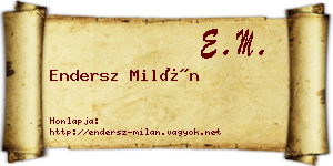 Endersz Milán névjegykártya