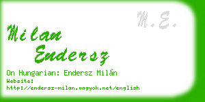 milan endersz business card