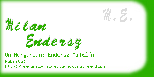 milan endersz business card